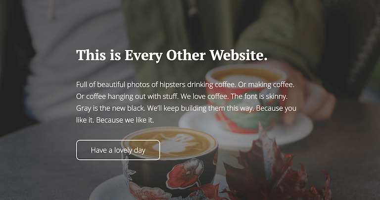 Screenshot of responsive fullscreen landing page